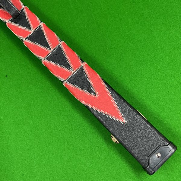 Cuephoria 3/4 Length Twin Lane Deluxe Patch Cue Case Red & Black