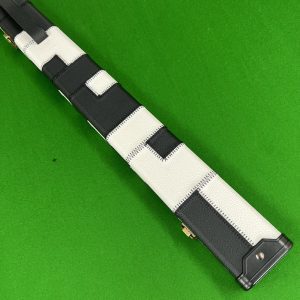 Cuephoria 3/4 Length Twin Lane Deluxe Patch Cue Case Black & White