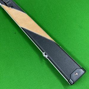 Cuephoria 3/4 Length Twin Lane Pattern Aluminium Cue Case Black & Tan