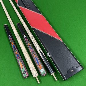 Cuephoria 3/4 Pool Cue, Break Cue & Aluminium Black Red Case Set - 8.5mm Tip