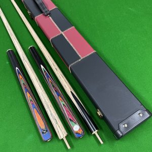 Cuephoria 3/4 Pool 8.5mm, Break Cue And Red & Black Wide 3-Lane Patch Case